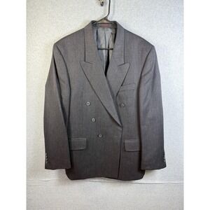 Andre Villard Blazer Mens 42 Gray Wool Double Breasted Suit Jacket Poland